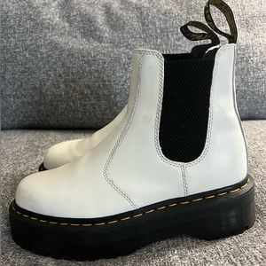 Gently worn Dr. Martens WHITE platform Chelsea boots - size 9 US